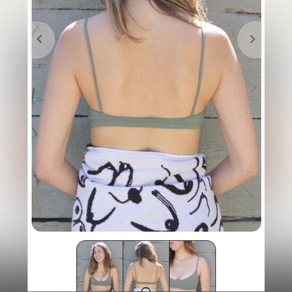 Nu Swim Stas top and Bikini Bottom mineral green size medium EUC - Picture 3 of 5